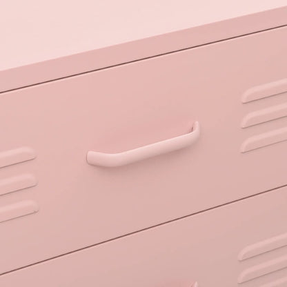 Chest of Drawers Pink 80x35x101.5 cm Steel