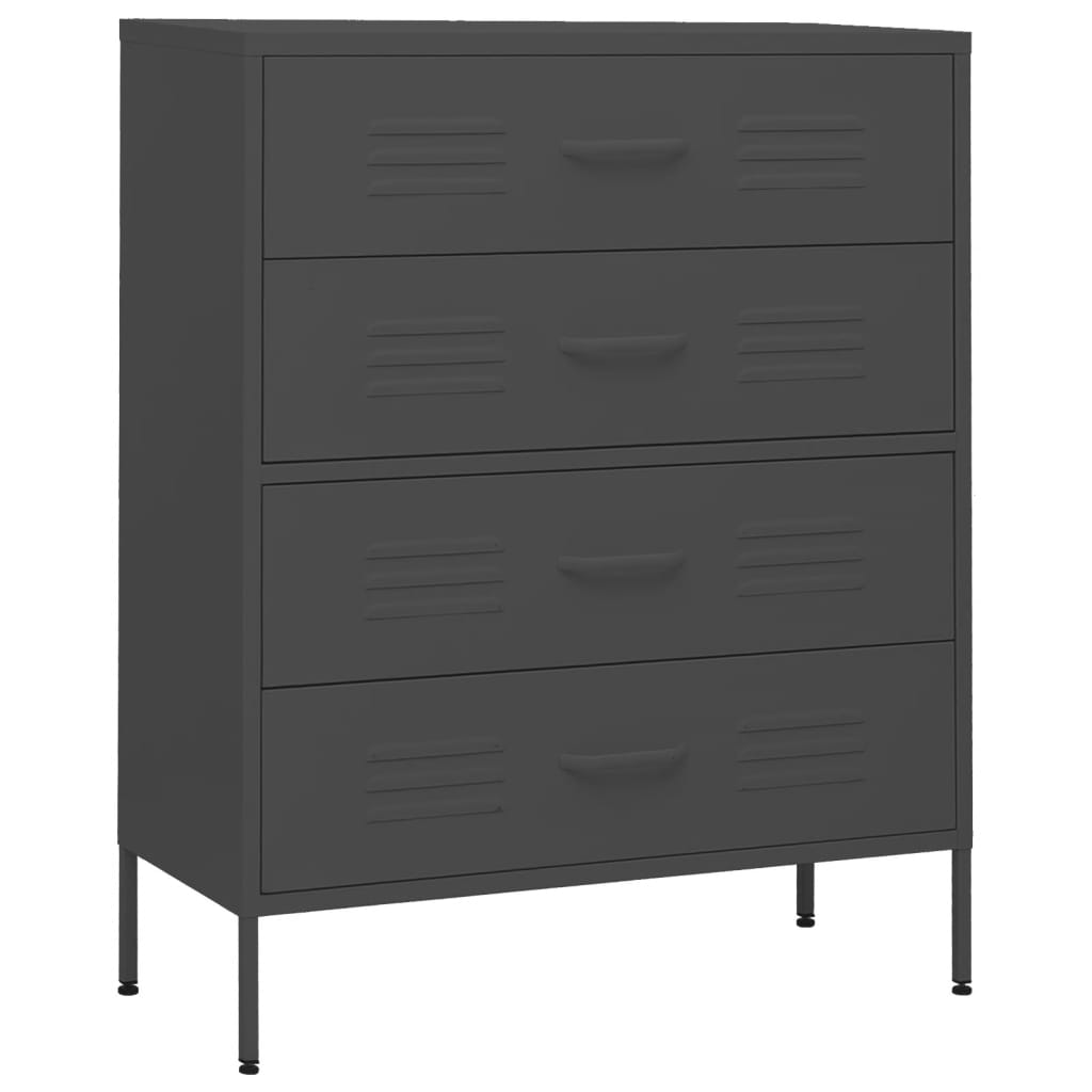 Chest Of Drawers | Anthracite | Steel | 80x35x101.5 cm