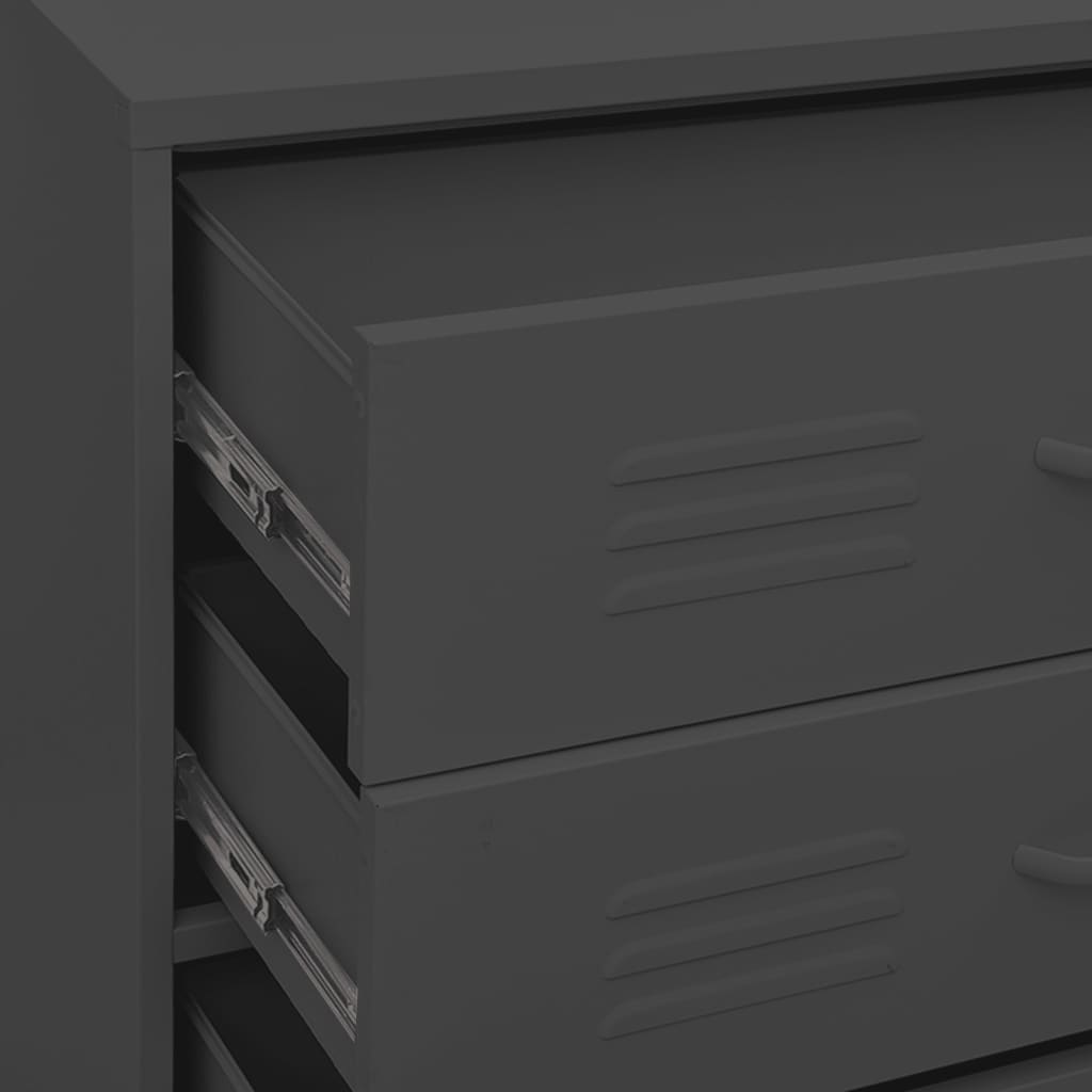 Chest Of Drawers | Anthracite | Steel | 80x35x101.5 cm