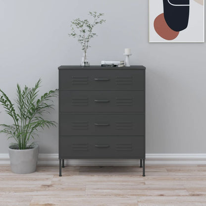 Chest Of Drawers | Anthracite | Steel | 80x35x101.5 cm