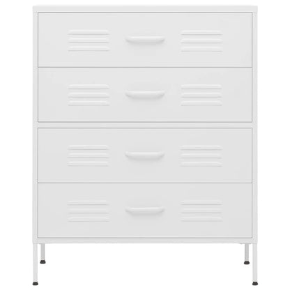 Chest of Drawers White 80x35x101.5 cm Steel