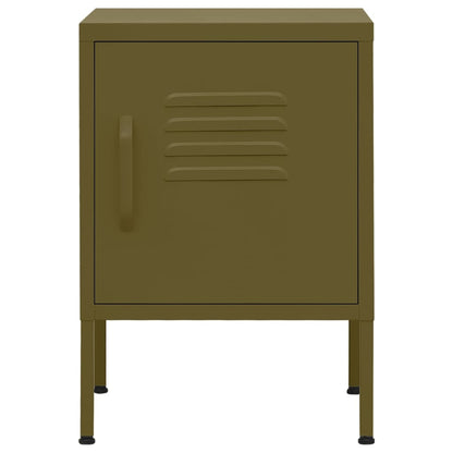 Nightstand | Olive Green | Steel | 35 x 35 x 51 cm | Nightstand | Square