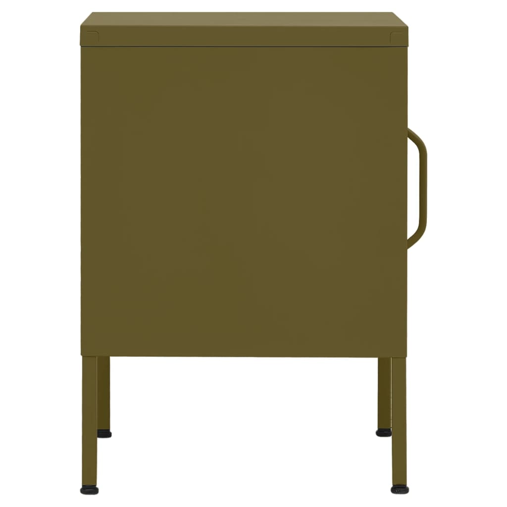 Nightstand | Olive Green | Steel | 35 x 35 x 51 cm | Nightstand | Square