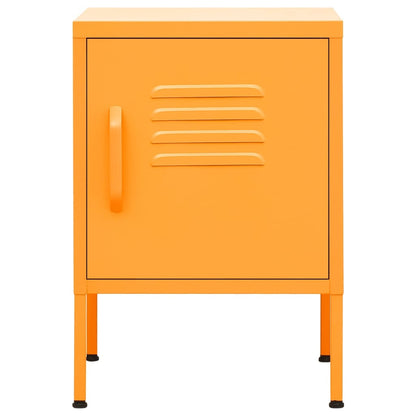 Nightstand Mustard Yellow 35x35x51 cm Steel