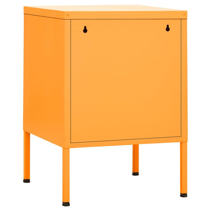Nightstand Mustard Yellow 35x35x51 cm Steel