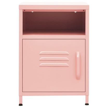 Nightstand Pink 35x35x51 cm Steel
