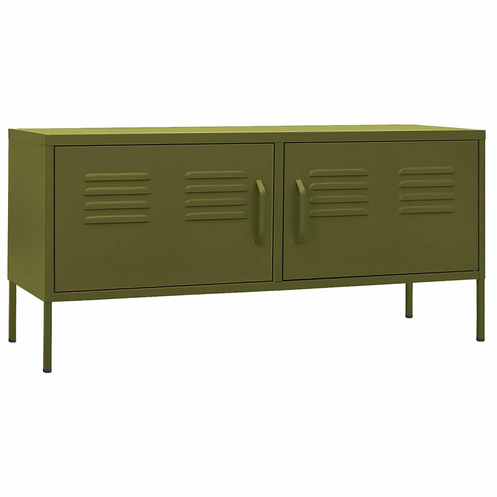 336225 vidaXL TV Cabinet Olive Green 105x35x50 cm Steel