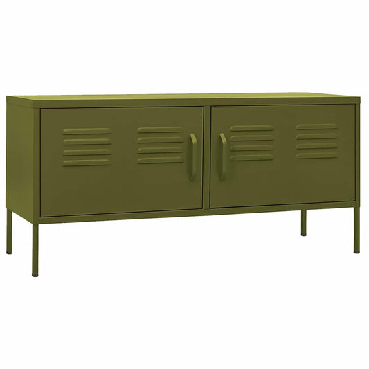 336225 vidaXL TV Cabinet Olive Green 105x35x50 cm Steel