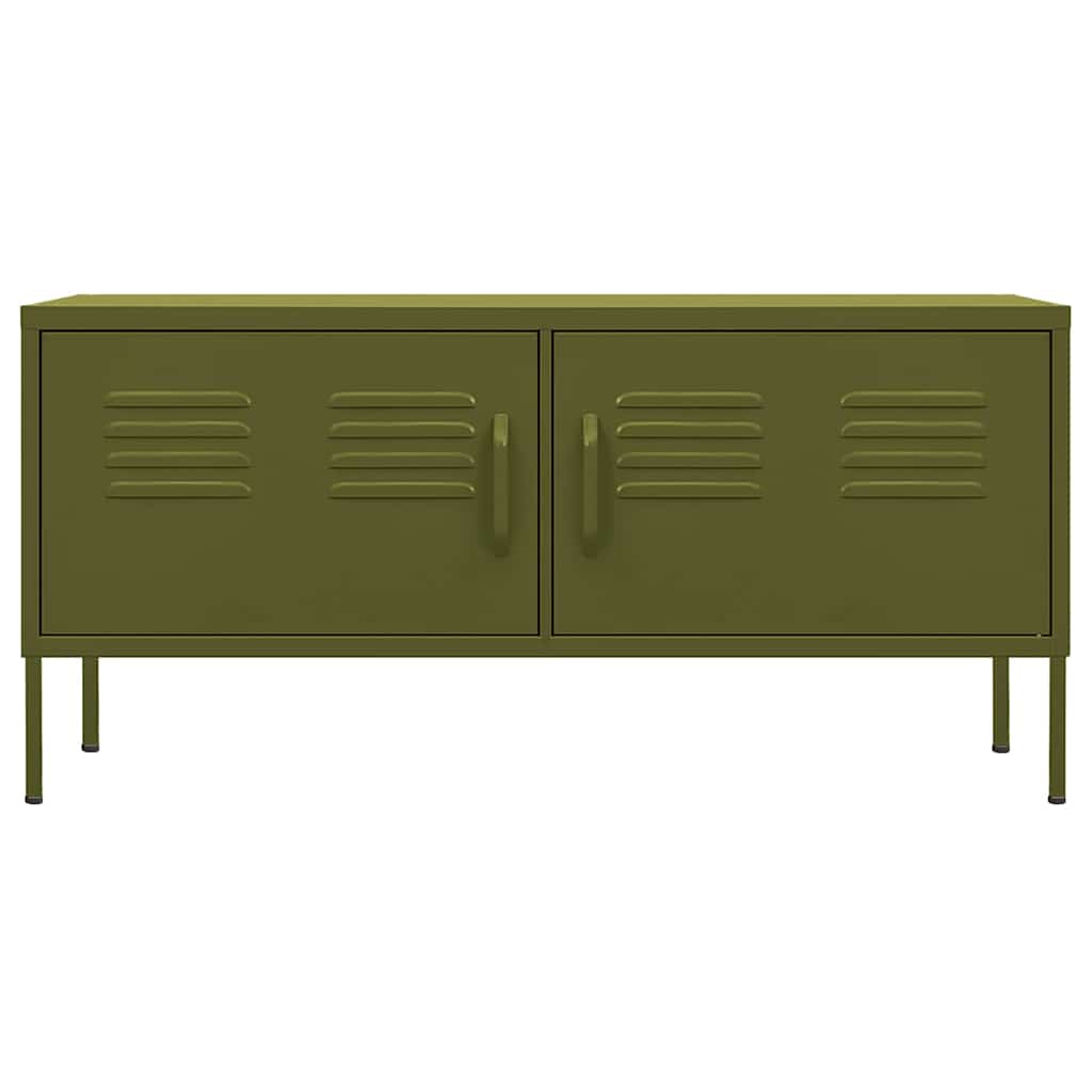 336225 vidaXL TV Cabinet Olive Green 105x35x50 cm Steel
