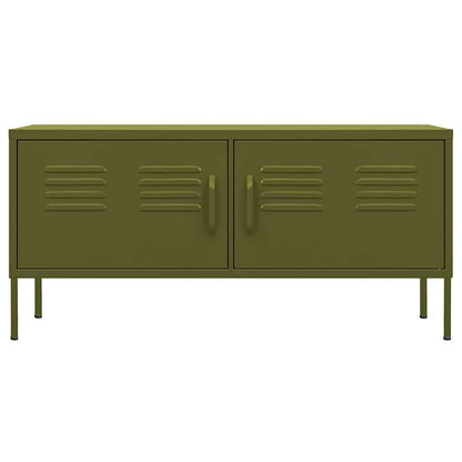 336225 vidaXL TV Cabinet Olive Green 105x35x50 cm Steel
