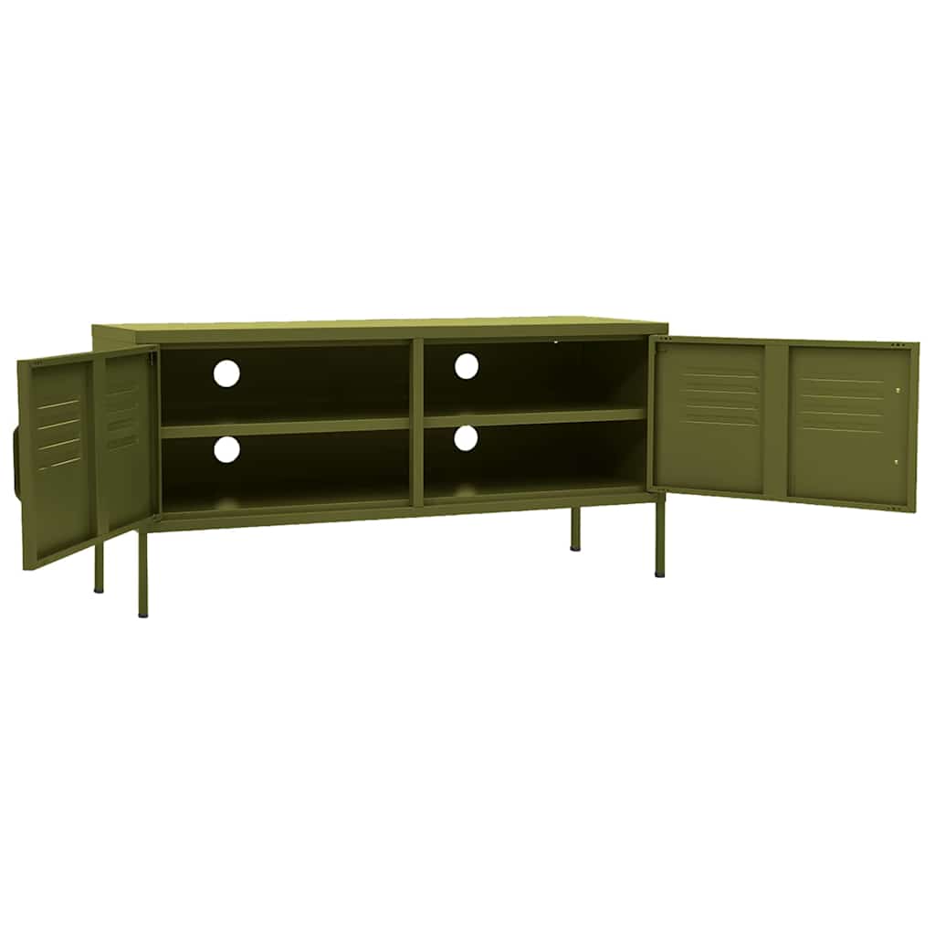 336225 vidaXL TV Cabinet Olive Green 105x35x50 cm Steel