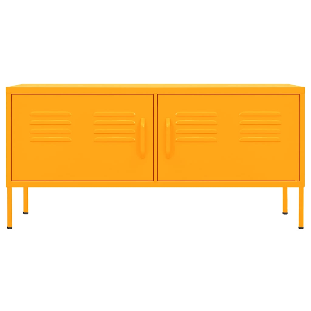 336227 vidaXL TV Cabinet Mustard Yellow 105x35x50 cm Steel