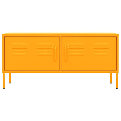 336227 vidaXL TV Cabinet Mustard Yellow 105x35x50 cm Steel