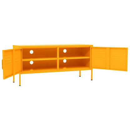 336227 vidaXL TV Cabinet Mustard Yellow 105x35x50 cm Steel