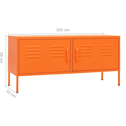 336228 vidaXL TV Cabinet Orange 105x35x50 cm Steel