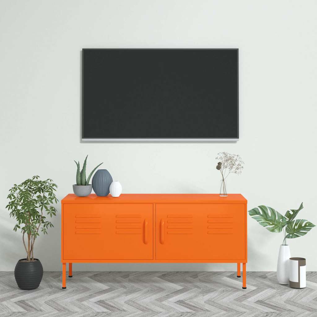 336228 vidaXL TV Cabinet Orange 105x35x50 cm Steel