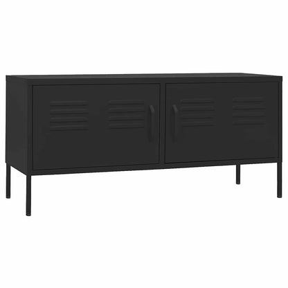 336232 vidaXL TV Cabinet Black 105x35x50 cm Steel