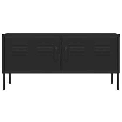 336232 vidaXL TV Cabinet Black 105x35x50 cm Steel
