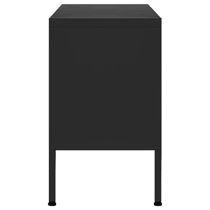 336232 vidaXL TV Cabinet Black 105x35x50 cm Steel