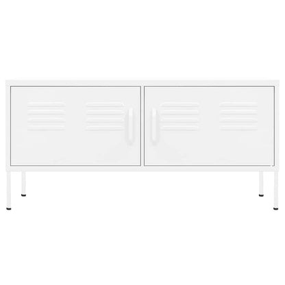336233 vidaXL TV Cabinet White 105x35x50 cm Steel