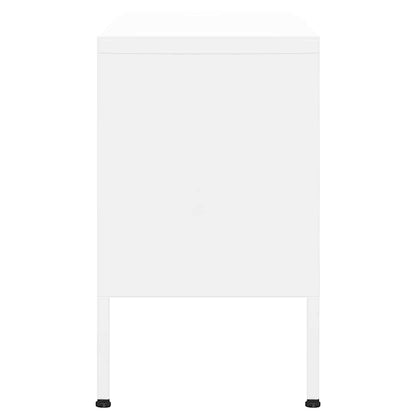 336233 vidaXL TV Cabinet White 105x35x50 cm Steel