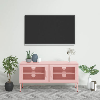 TV Cabinet Pink 105x35x50 cm Steel