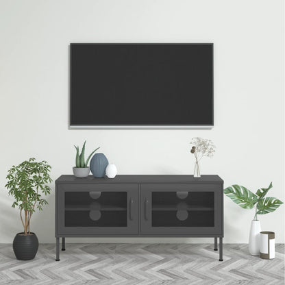 336240 vidaXL TV Cabinet Anthracite 105x35x50 cm Steel