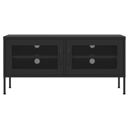 Tv Cabinet | Black | Steel | 105 x 35 x 50 cm |  Levelers  | TV Cabinet