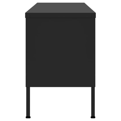 Tv Cabinet | Black | Steel | 105 x 35 x 50 cm |  Levelers  | TV Cabinet