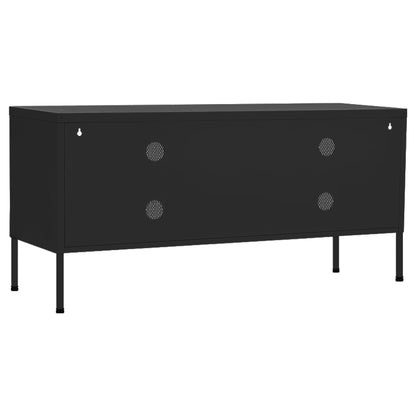 Tv Cabinet | Black | Steel | 105 x 35 x 50 cm |  Levelers  | TV Cabinet
