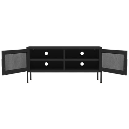 Tv Cabinet | Black | Steel | 105 x 35 x 50 cm |  Levelers  | TV Cabinet
