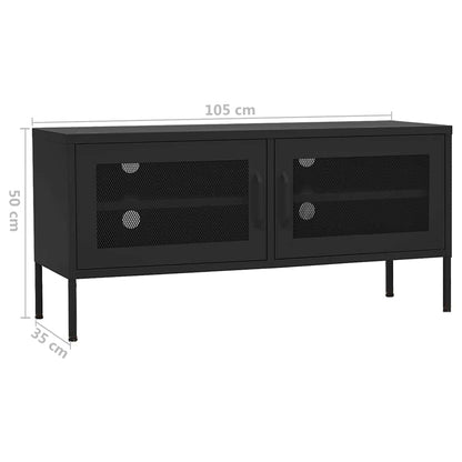 TV Cabinet Black 105x35x50 cm Steel