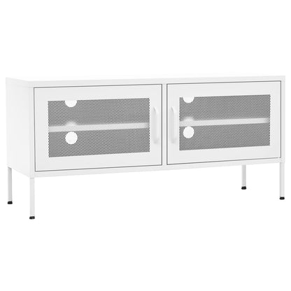 TV Cabinet White 105x35x50 cm Steel
