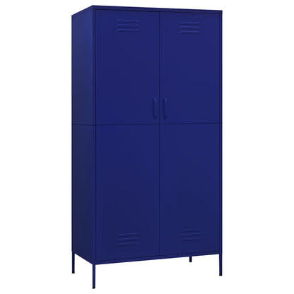 336244 vidaXL Wardrobe Navy Blue 90x50x180 cm Steel