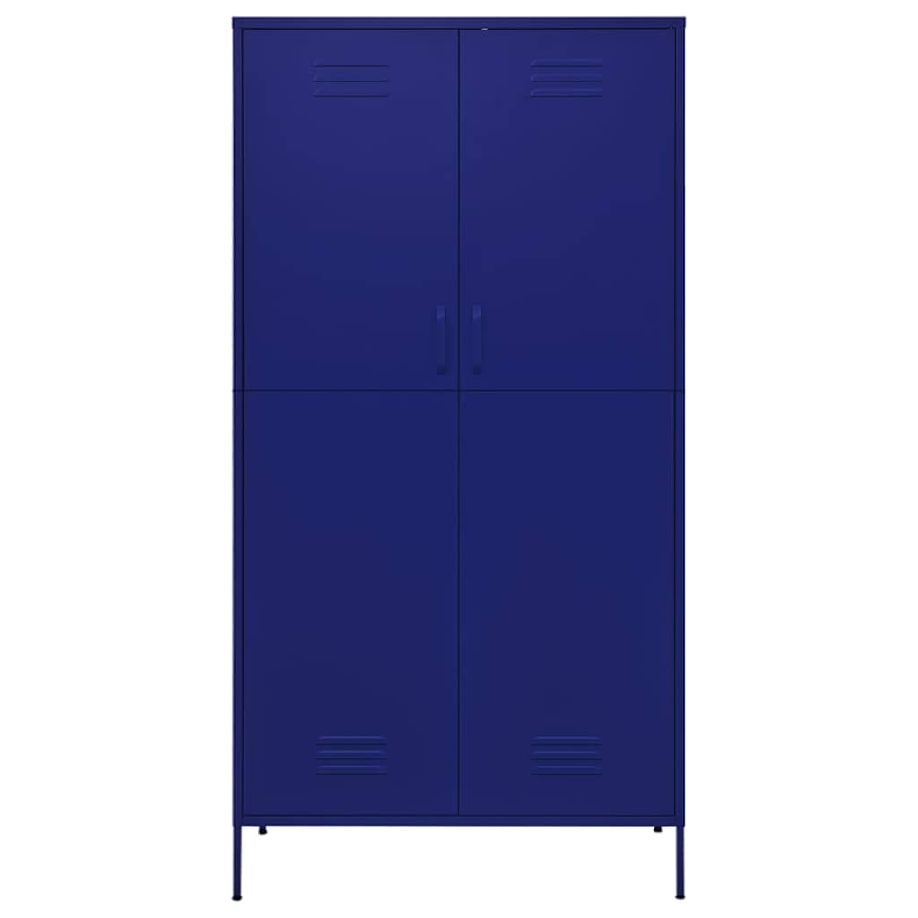 336244 vidaXL Wardrobe Navy Blue 90x50x180 cm Steel
