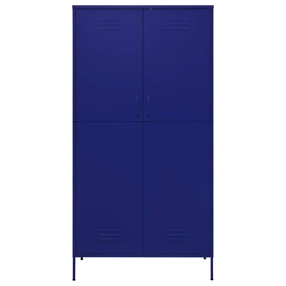 336244 vidaXL Wardrobe Navy Blue 90x50x180 cm Steel