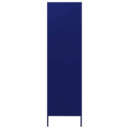 336244 vidaXL Wardrobe Navy Blue 90x50x180 cm Steel