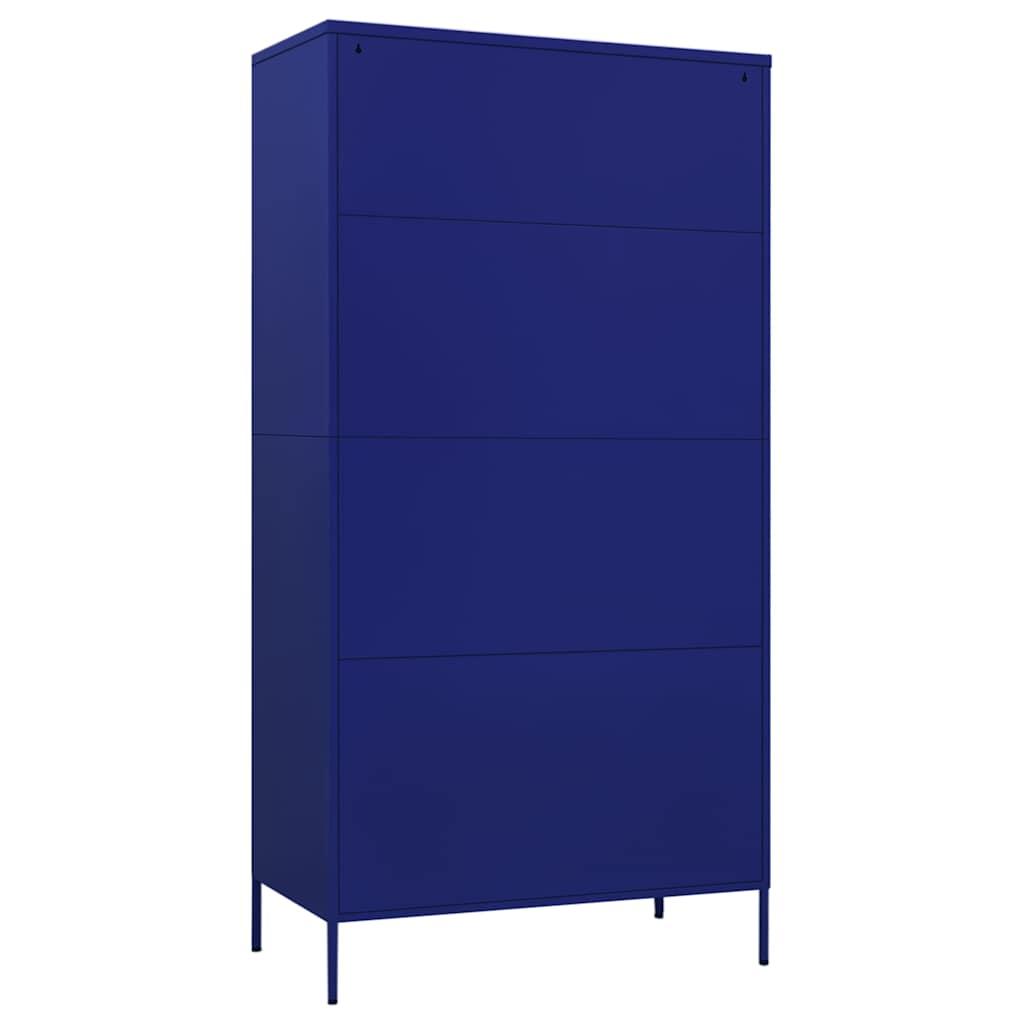 336244 vidaXL Wardrobe Navy Blue 90x50x180 cm Steel