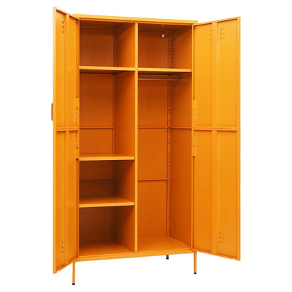 336245 vidaXL Wardrobe Mustard Yellow 90x50x180 cm Steel