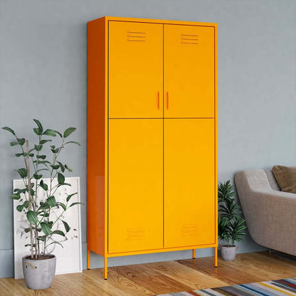 336245 vidaXL Wardrobe Mustard Yellow 90x50x180 cm Steel