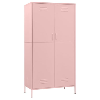 336247 vidaXL Wardrobe Pink 90x50x180 cm Steel