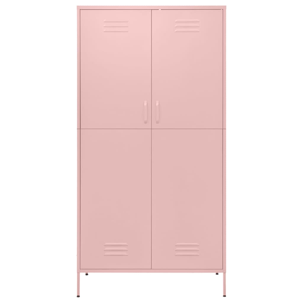336247 vidaXL Wardrobe Pink 90x50x180 cm Steel