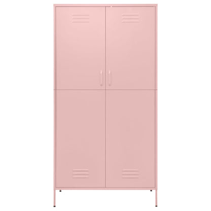336247 vidaXL Wardrobe Pink 90x50x180 cm Steel