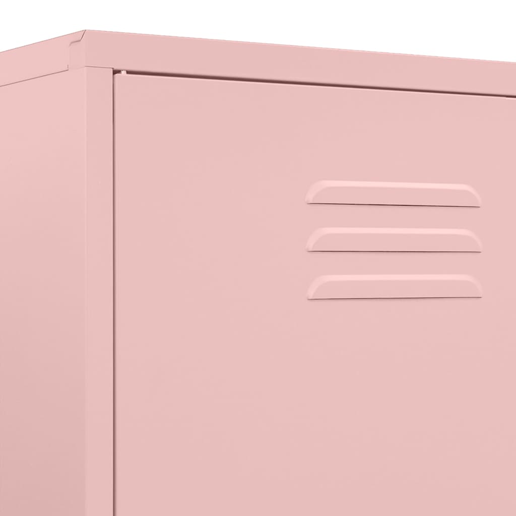 336247 vidaXL Wardrobe Pink 90x50x180 cm Steel