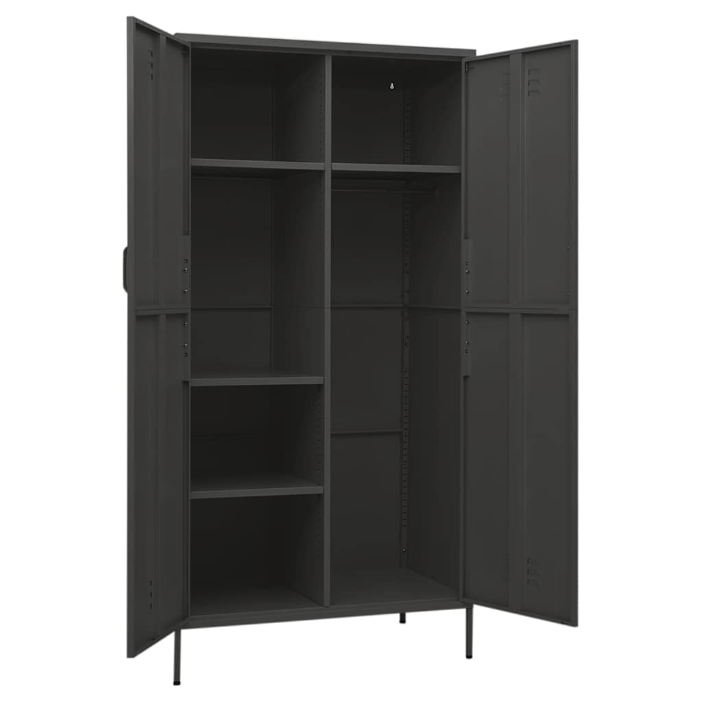 336249 vidaXL Wardrobe Anthracite 90x50x180 cm Steel