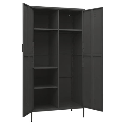 336249 vidaXL Wardrobe Anthracite 90x50x180 cm Steel