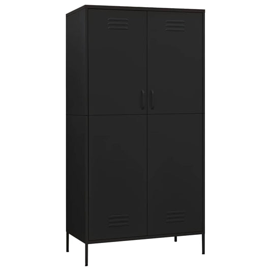 336250 vidaXL Wardrobe Black 90x50x180 cm Steel