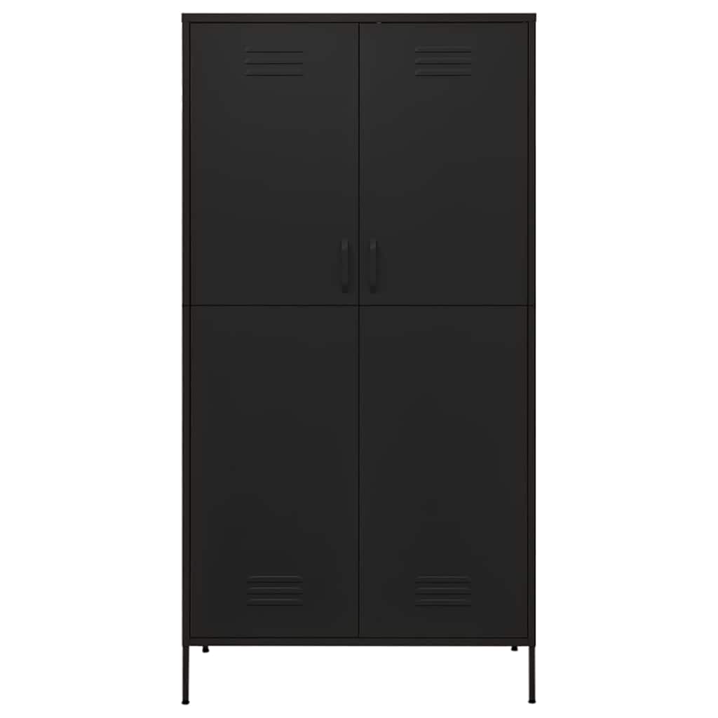 336250 vidaXL Wardrobe Black 90x50x180 cm Steel