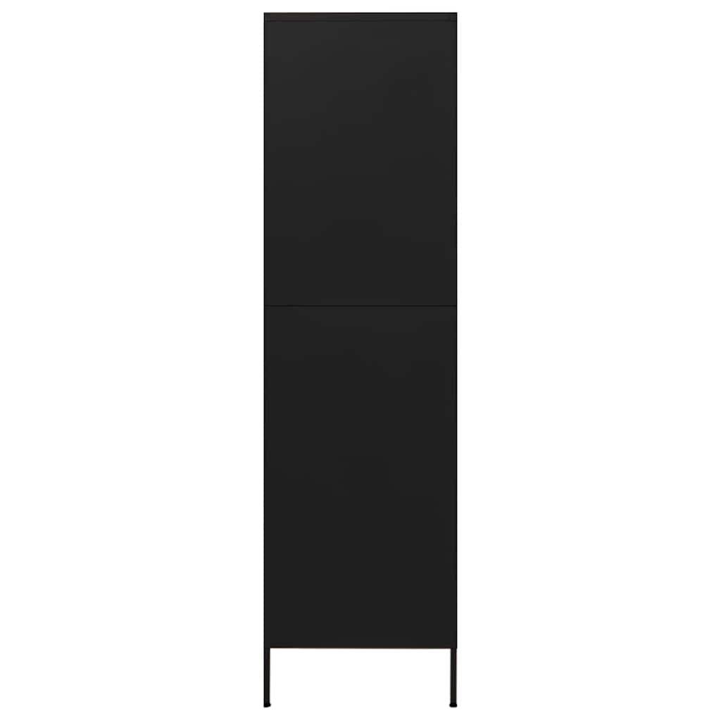 336250 vidaXL Wardrobe Black 90x50x180 cm Steel