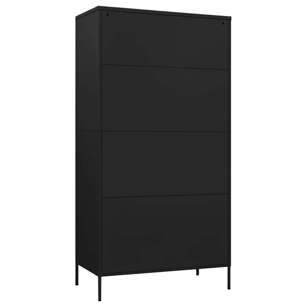 336250 vidaXL Wardrobe Black 90x50x180 cm Steel